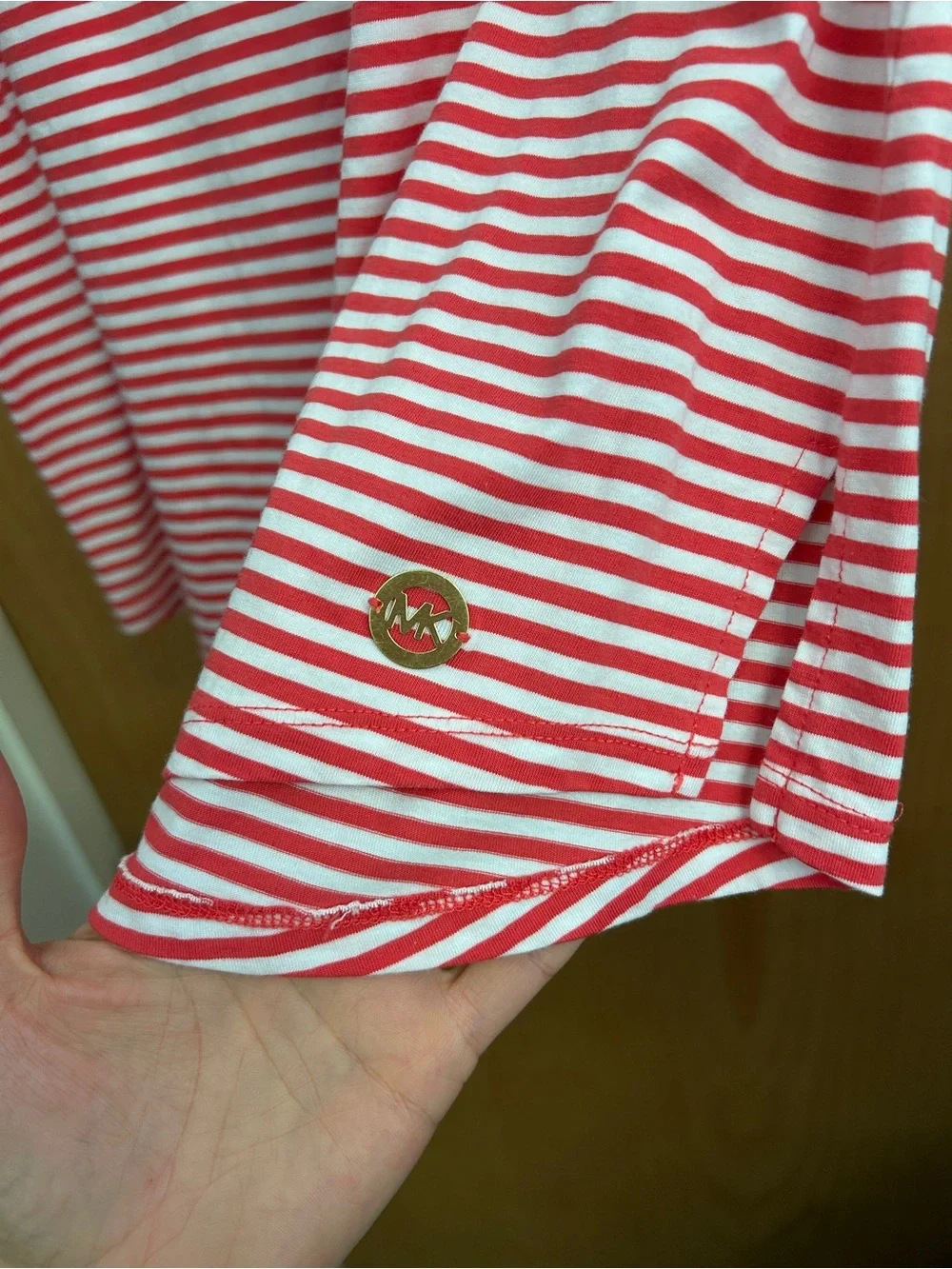 Michael MK Red White Stripe Sleeveless Top Tank - size XL Resort Wear Patriotic